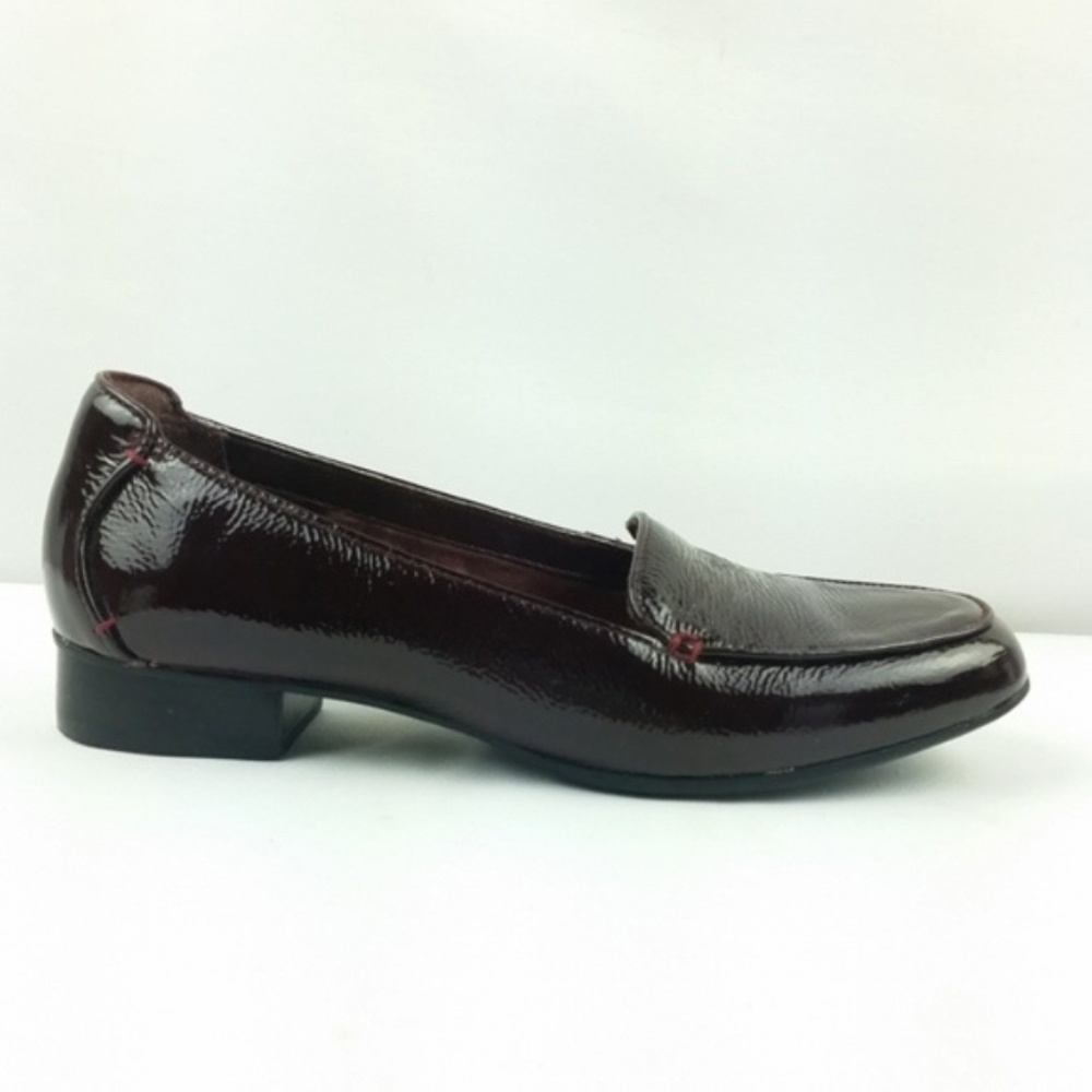 Women's Burgundy Patent Leather Loafer - Classic Slip-On